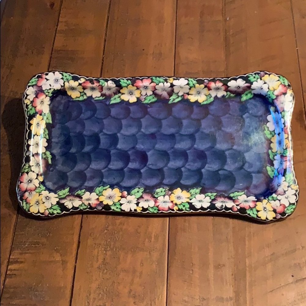 Blue Lustre Garland tray by Maling